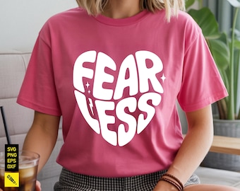SVG FearLess: Arte de palabras motivacional, diseño de mentalidad positiva (descarga digital)