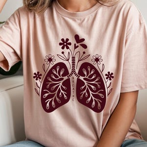 Floral Lungs Breathe SVG: Inspirational Botanical T-Shirt Design (Digital Files)