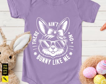 Conejito de Pascua divertido SVG: Conejita con gafas de sol (Descarga digital)