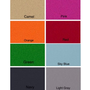 Peut inclure: Un nuancier avec 10 couleurs diff&eacute;rentes, dont le blanc, le jaune, le camel, le rose, l'orange, le rouge, le vert, le bleu ciel, le marine et le noir. Chaque couleur est affich&eacute;e dans un carr&eacute; avec le nom de la couleur &eacute;crit en dessous.