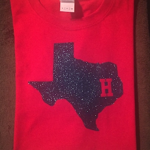 Red Houston Texans Inspired Soft Semi-fitted Adult T-Shirt