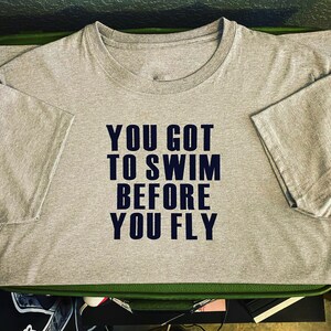 Two Girls Custom Crew T-Shirt Townes Van Zandt Swim Before You Fly