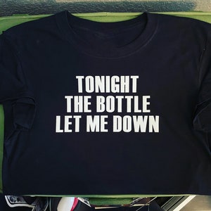 Merle Haggard Inspired Custom Crew T-Shirt The Bottle Let Me Down image 1