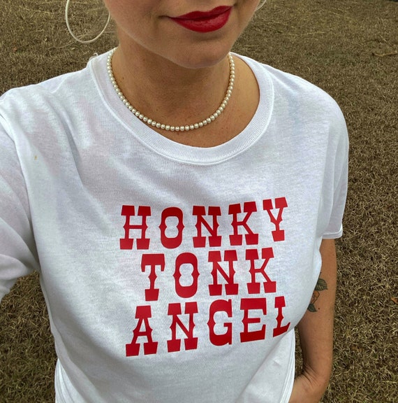 Honky Tonk Angel Custom Crew T-shirt 