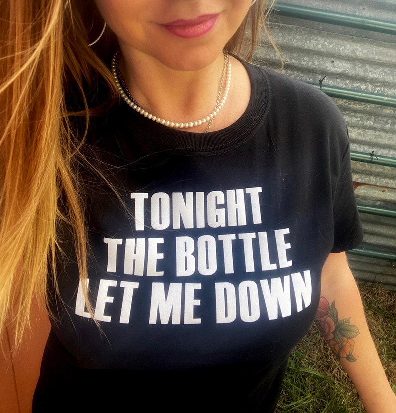 Merle Haggard Inspired Custom Crew T-Shirt The Bottle Let Me Down image 2