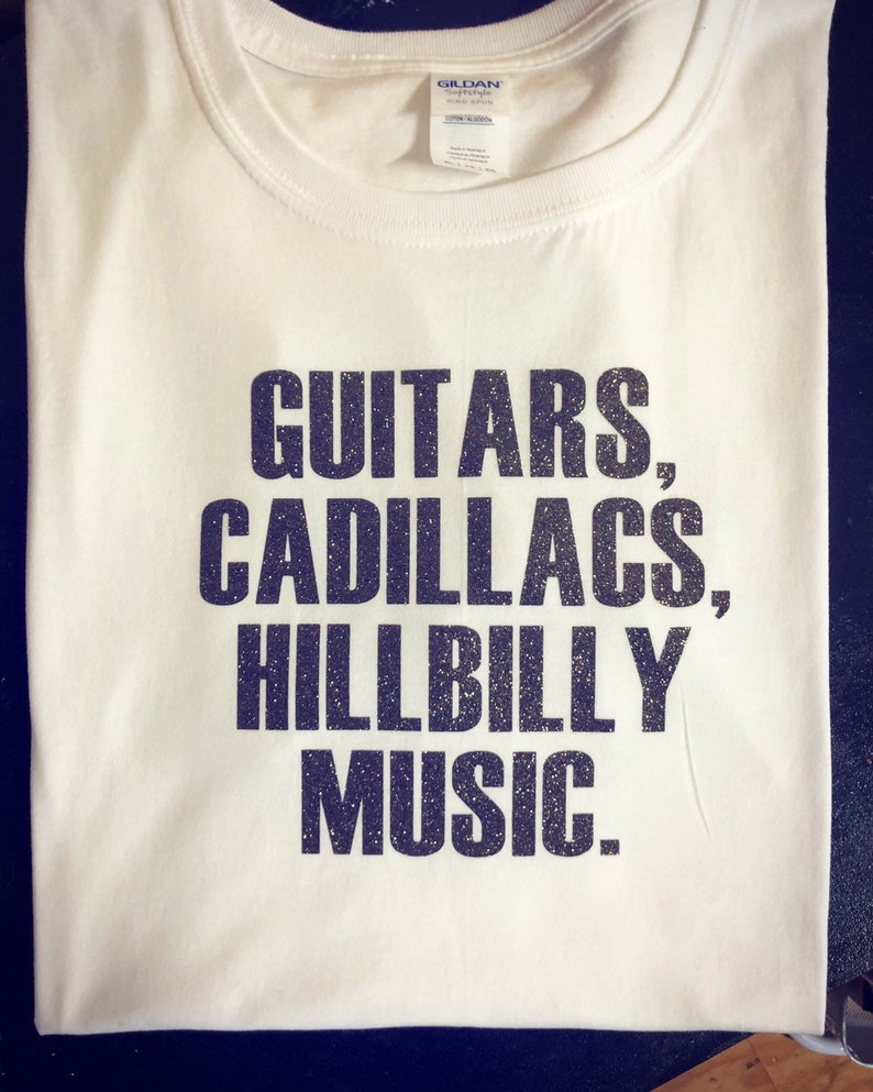 Guitars Cadillacs Hillbilly Music Custom Crew Tshirt Dwight Etsy