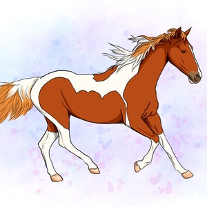 Cartoon Horse custom pet portrait! [Digital Download/Print] Horse lovers, Personalised gift, Pet lovers gift, pet portrait, art