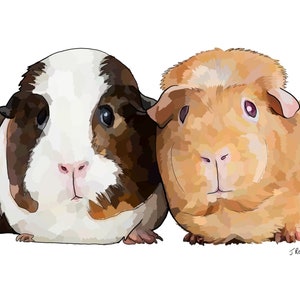 Cartoon Guinea pig custom pet portrait! [Digital Download/Print] Personalised gift, Pet lovers gift, pet portrait, art