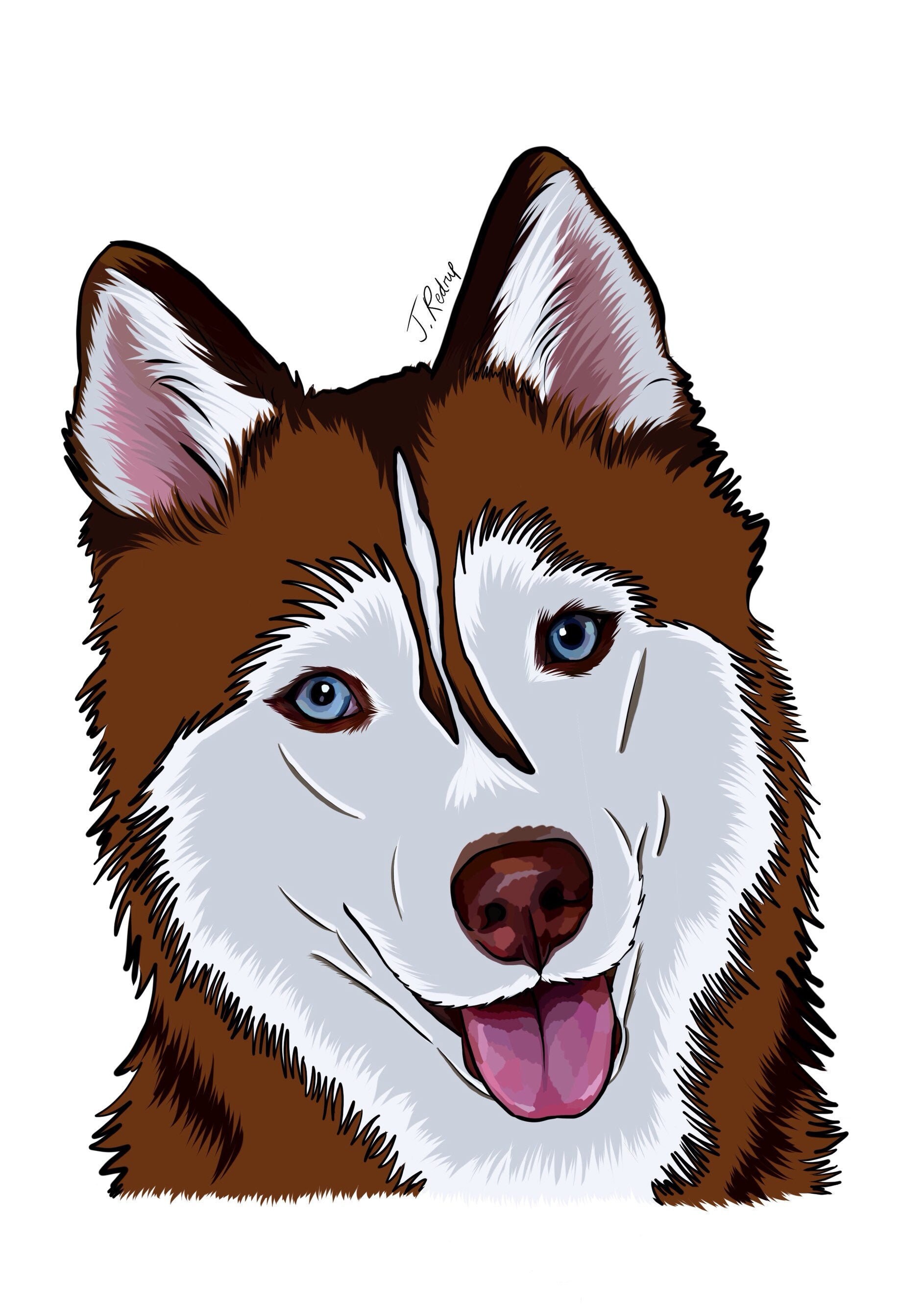 Cartoon Dog custom pet portrait! [Digital Download/Print] Dog lovers, Personalised gift, Pet lovers gift, pet portrait, art