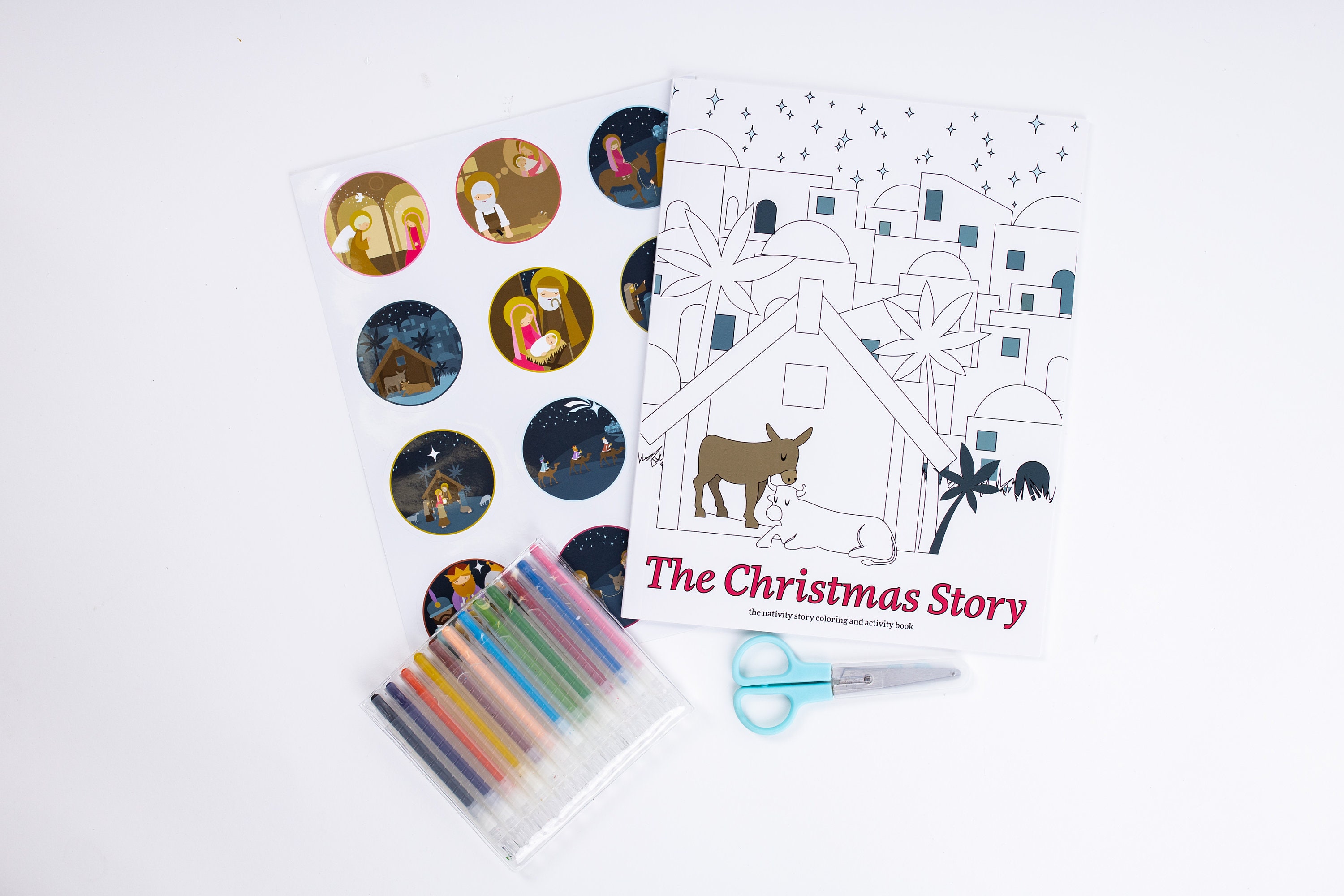 BUNDLE: Nativity Advent Calendar Kit, Ornaments, and Coloring Book Set