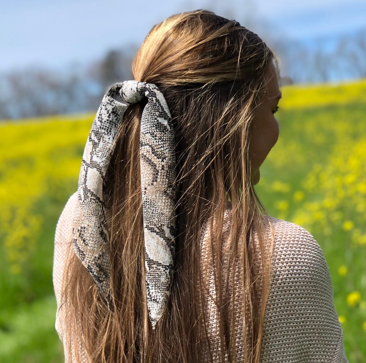 Snakeskin Hair Scarf Snake Skin Hair Accessory Etsy