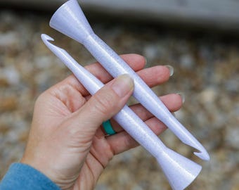 8mm & 9mm Ergonomic Crochet Hooks, 3D Printed Lightweight Crochet Hook, Diamond Edition