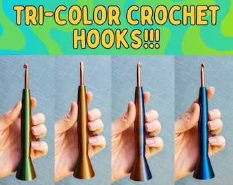 Ergonomic Tri-color Crochet Hook, 3D Printed Hybrid Crochet Hook, Tapered  Style Metal Crochet Hook, Gift for Crocheter -  Canada