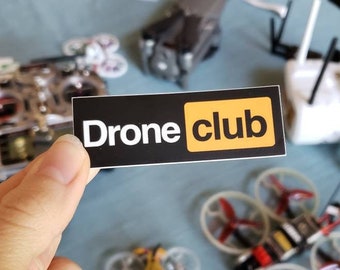 Drone Club Pilot Vinyl Sticker, Funny Drone Sticker, Drone Life Sticker, Weatherproof FPV Drone Laptop Sticker