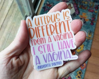 Funny Uterus Vinyl Sticker, Hysterectomy Gift, Vagina Laptop Sticker, Gag Sticker
