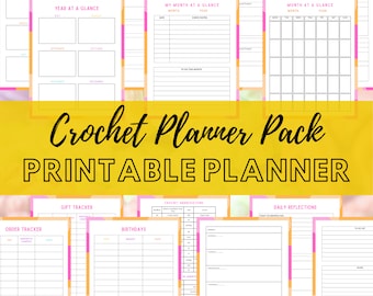 Ultimate Printable Crochet Planner, Undated Digital planner for Crocheters, yearly, monthly, weekly, and daily Personal and Project tracking