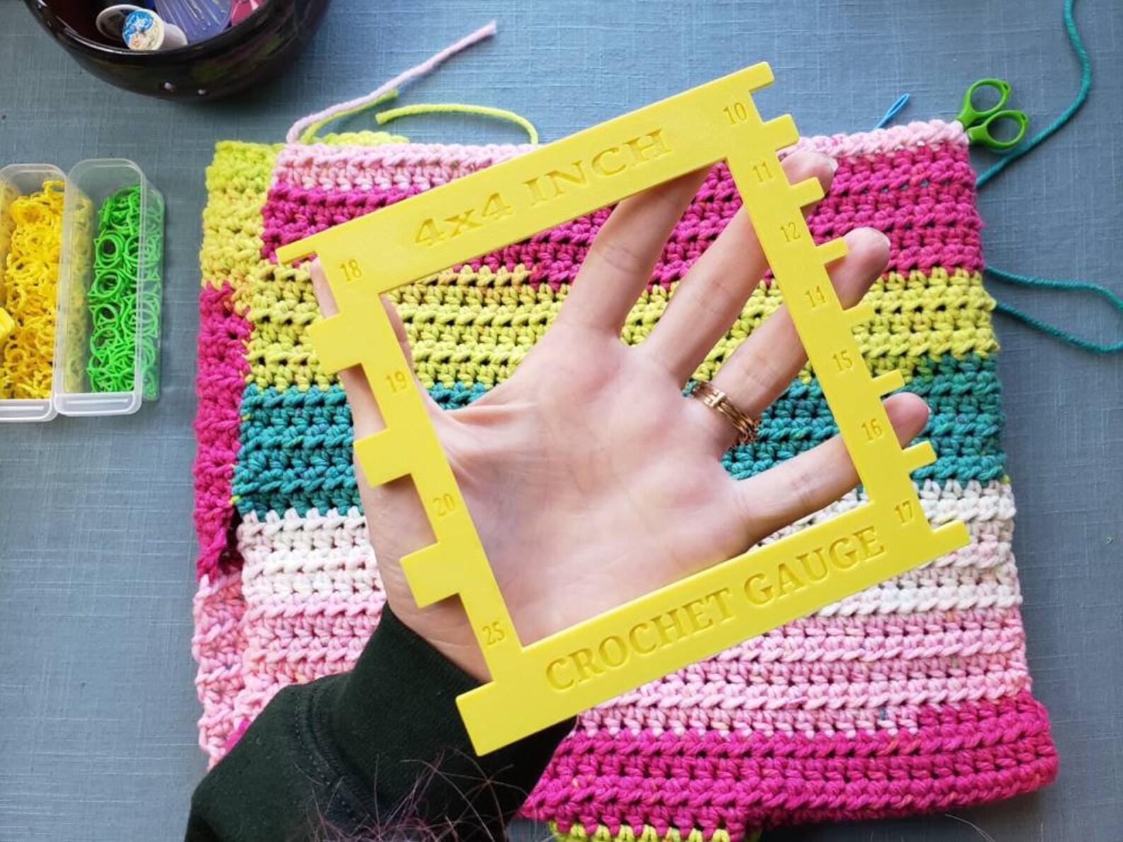 Crochet Gauge Swatch Tool, Crochet Hook Measuring Tool, Gauge Square ...
