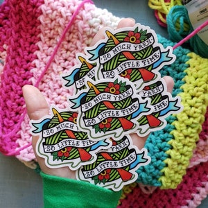 So Much Yarn Vinyl Sticker Crocheter Gift Crocheting Laptop image 4