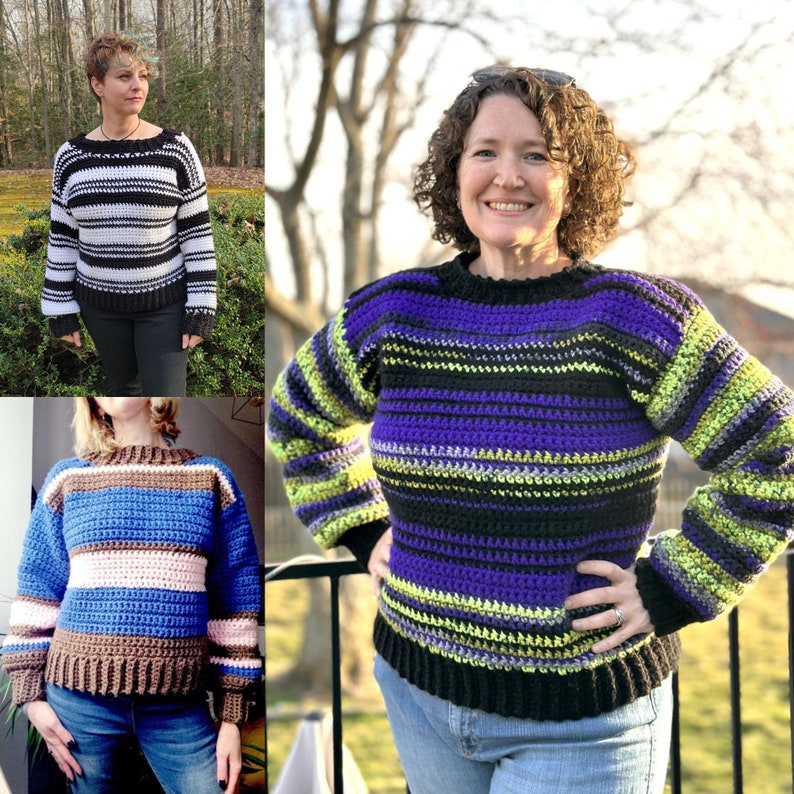 Simple Chunky Crochet Sweater Pattern, Beginner Friendly Crochet Pullover Jumper Pattern, Bulky Yarn, The Enid Sweater image 3