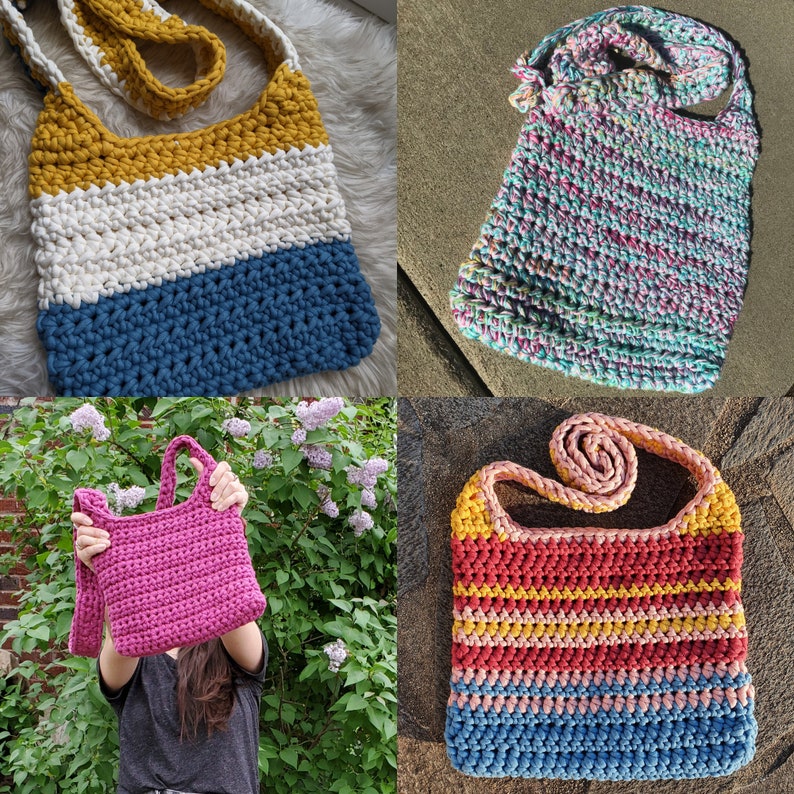 Super Simple Crochet Cross Body Bag Pattern, Beginner Friendly Easy Chunky Crochet Purse Pattern, Super bulky yarn, Mariner Cross Body Bag image 7