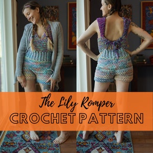 Simple Chunky Crochet Romper Pattern, Beginner Friendly Size Inclusive Crochet Romper, Swim Cover Crochet Pattern, The Lily Romper