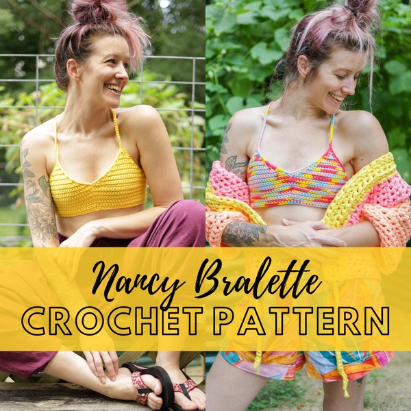 Size Inclusive Crochet Crop Top Pattern, Quick Summer Bralette Design, Simple Crochet Top Pattern, The Nancy Bralette