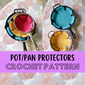 Pot and Pan Protectors Crochet Pattern, Beginner Friendly Easy Chunky Pan Dividers, Super Bulky Yarn Housewarming Gift Project image 1