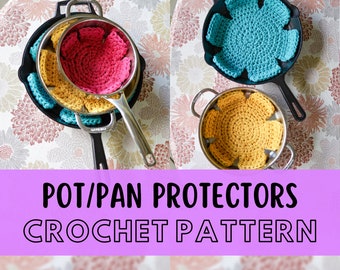 Pot and Pan Protectors Crochet Pattern, Beginner Friendly Easy Chunky Pan Dividers, Super Bulky Yarn Housewarming Gift Project