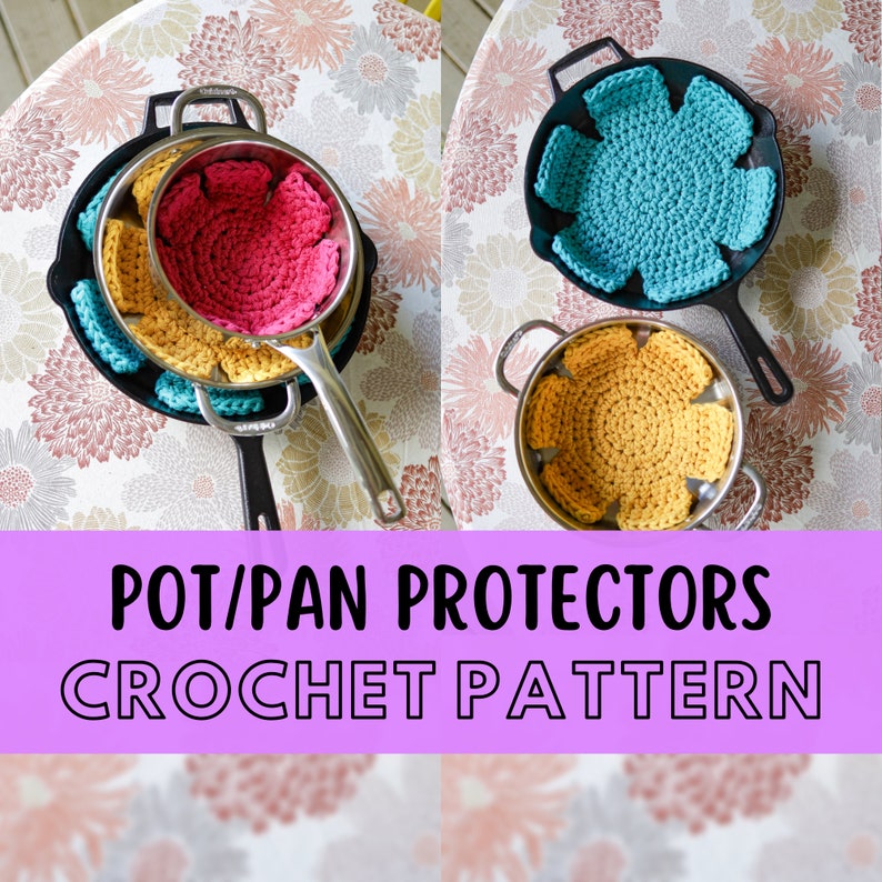 Pot and Pan Protectors Crochet Pattern, Beginner Friendly Easy Chunky Pan Dividers, Super Bulky Yarn Housewarming Gift Project image 1