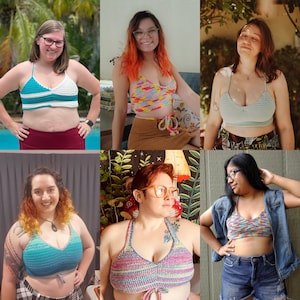 Mönster för virkad Crop Top inklusive storlek, Snabb sommar-Bralette-design, Enkelt virkad toppmönster, Nancy Bralette bild 5