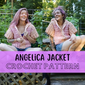 Simple Super Chunky Crochet Jacket Pattern, Beginner Friendly Jumbo XL Cardigan with Zipper, Super Bulky Yarn, The Angelica Jacket