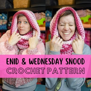 Enid&#39;s Snood Super Simple Crochet Pattern, Beginner Friendly Easy Super Chunky Scarf, Super Bulky Yarn Crochet Pattern