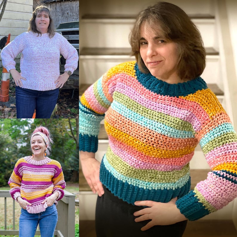 Simple Chunky Crochet Sweater Pattern, Beginner Friendly Crochet Pullover Jumper Pattern, Bulky Yarn, The Enid Sweater image 8