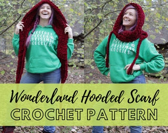 Super Simple Crochet Hooded Scarf Pattern, Beginner Friendly Easy Super Chunky Scoodie, Super Bulky Yarn Crochet Pattern
