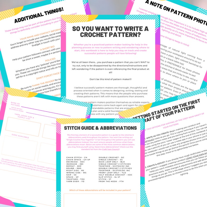 Crochet Pattern Writers Workbook, How to Write Crochet Patterns PDF ...