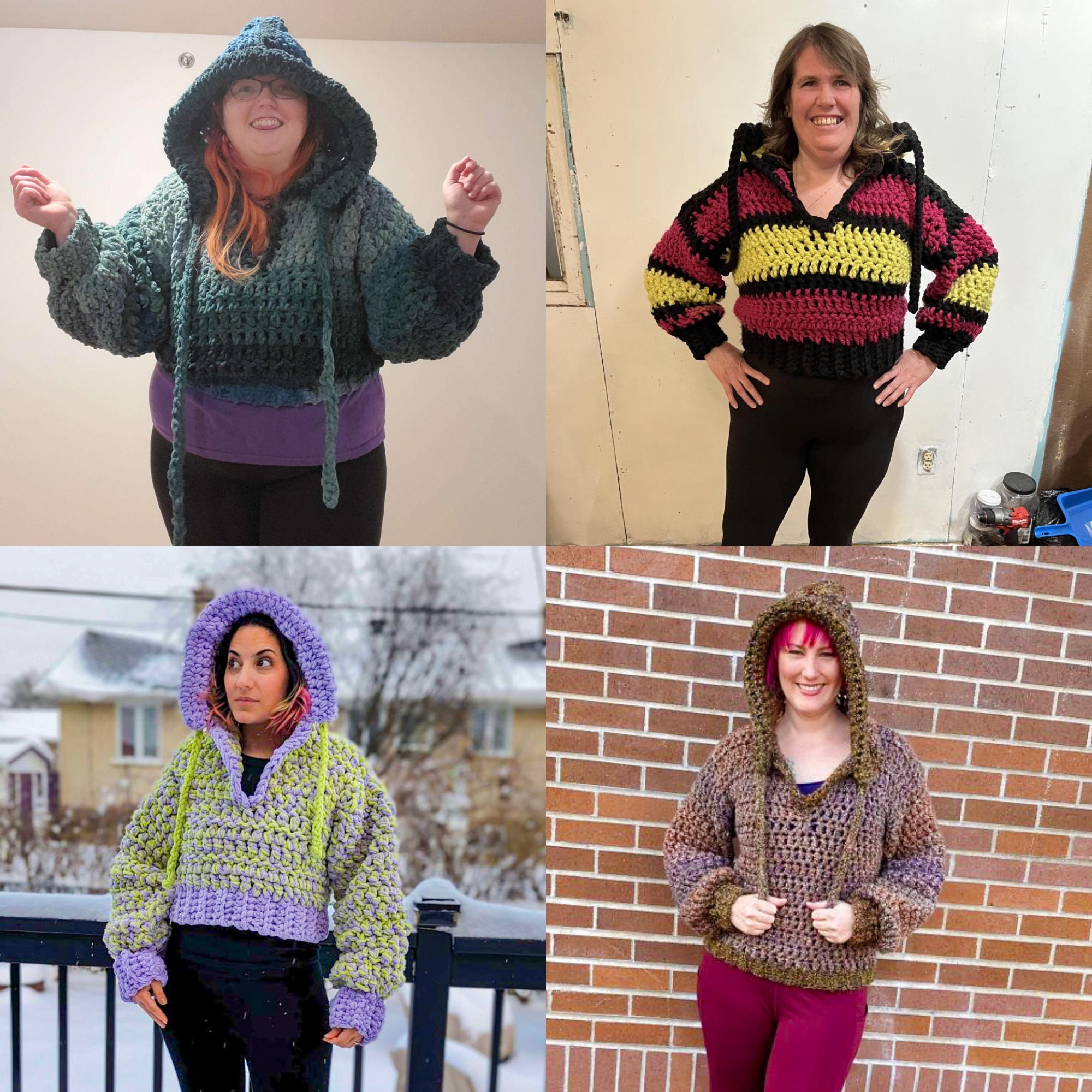 Simple Chunky Crochet Hoodie Pattern, Beginner Friendly, Size Inclusive ...