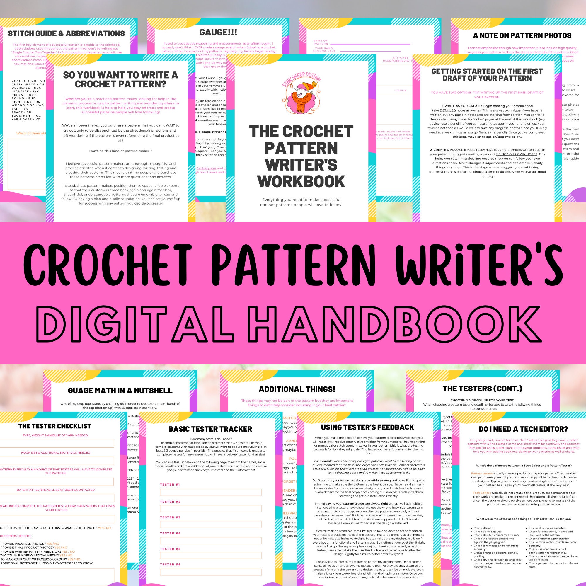 Crochet Pattern Journal | crochet project planner | Pattern Writing Guide |  PDF