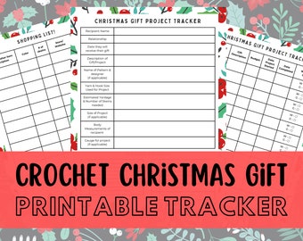 Crochet Christmas Gift Tracker, Handmade Present Printable Tracking Document, Digital Holiday Download