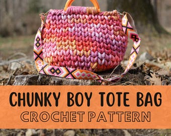 Easy Crochet Tote Pattern, Beginner Friendly Chunky Crochet Purse Pattern, Super Bulky Jumbo Yarn Oversize XL Bag