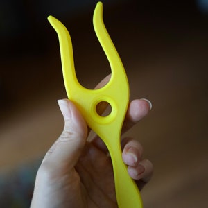 Lucet Fork, 3D Printed I-Cord Maker, Gift for Crocheter, knitter or crafter, Stocking stuffer Yellow