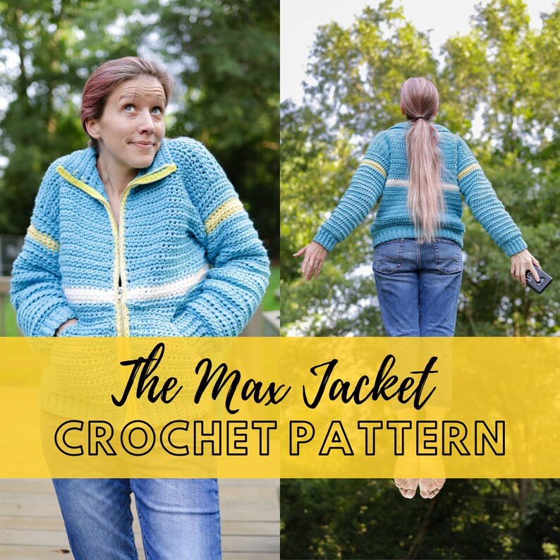Easy Chunky Crochet Track Jacket Pattern Size Inclusive Etsy