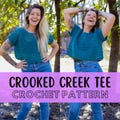 Simple Summer Top Pattern, Beginner Friendly Size Inclusive Crochet T-Shirt, Crooked Creek Tee
