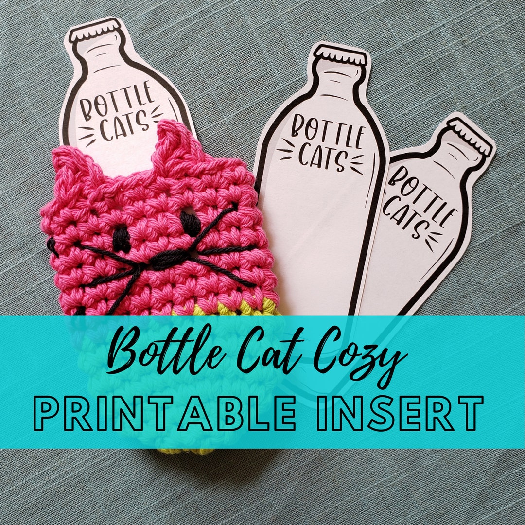 Printable Bottle Cat Cozy Display Template - Downloadable PDF - DIY ...