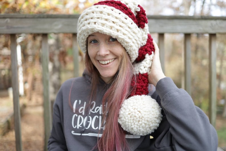 Jumbo Santa Hat Crochet Pattern Chunky XL Christmas Hat - Etsy