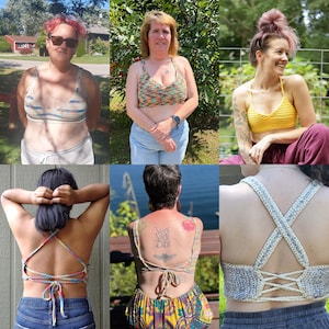 Mönster för virkad Crop Top inklusive storlek, Snabb sommar-Bralette-design, Enkelt virkad toppmönster, Nancy Bralette bild 10