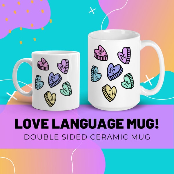 Love Language Crochet Mug, Candy Hearts Crochet Abbreviations and terminology Mug, Funny Valentines Crocheter Gift, Stocking Stuffer