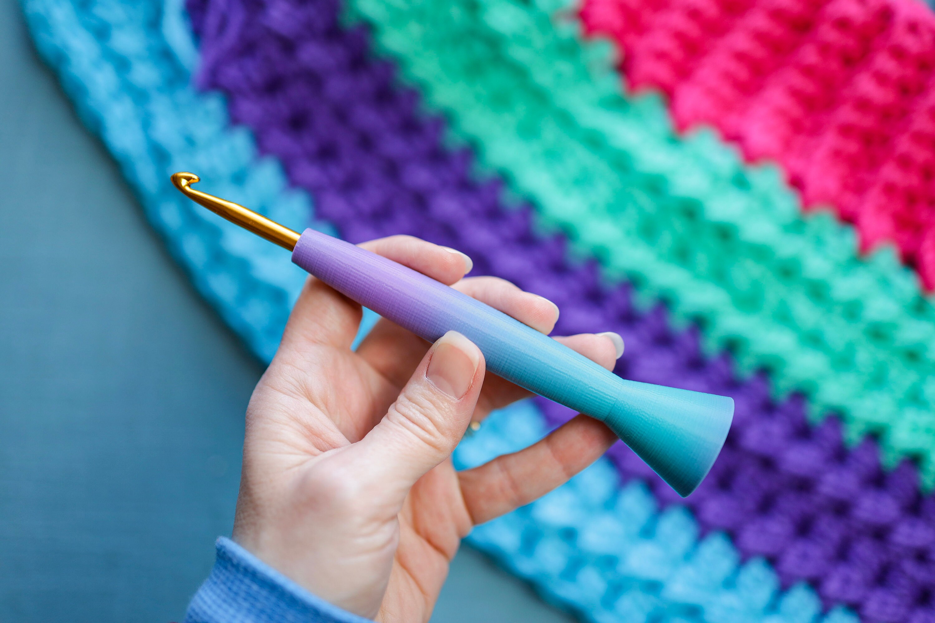 Ergonomic Crochet Hook 3D Printed Uncoated Hybrid Tapered Etsy