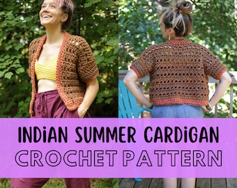 Simple Chunky Crochet Cardigan Pattern, Beginner Short Sleeve