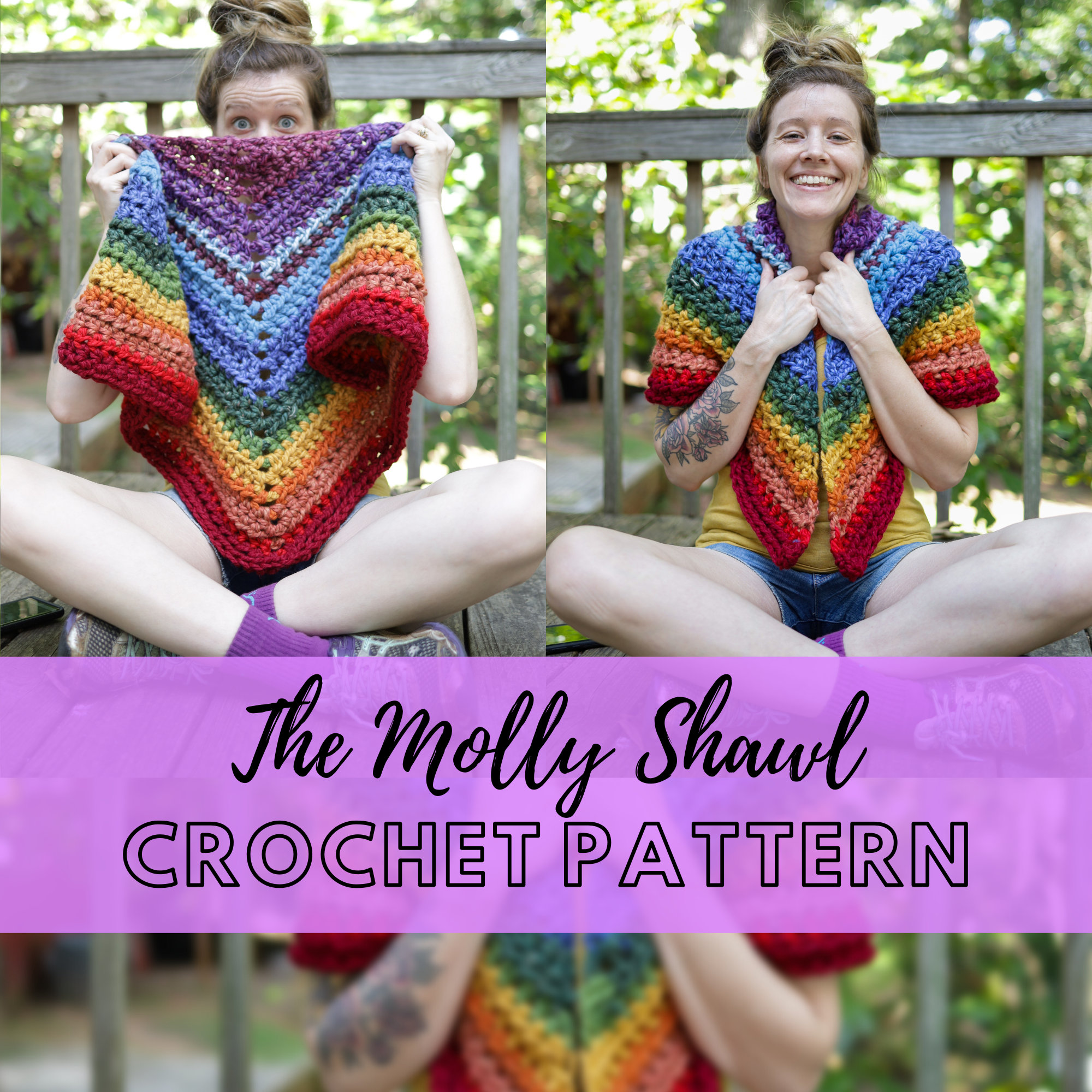 Easy Chunky Triangle Wrap Crochet Pattern, Simple Oversized Shawl ...