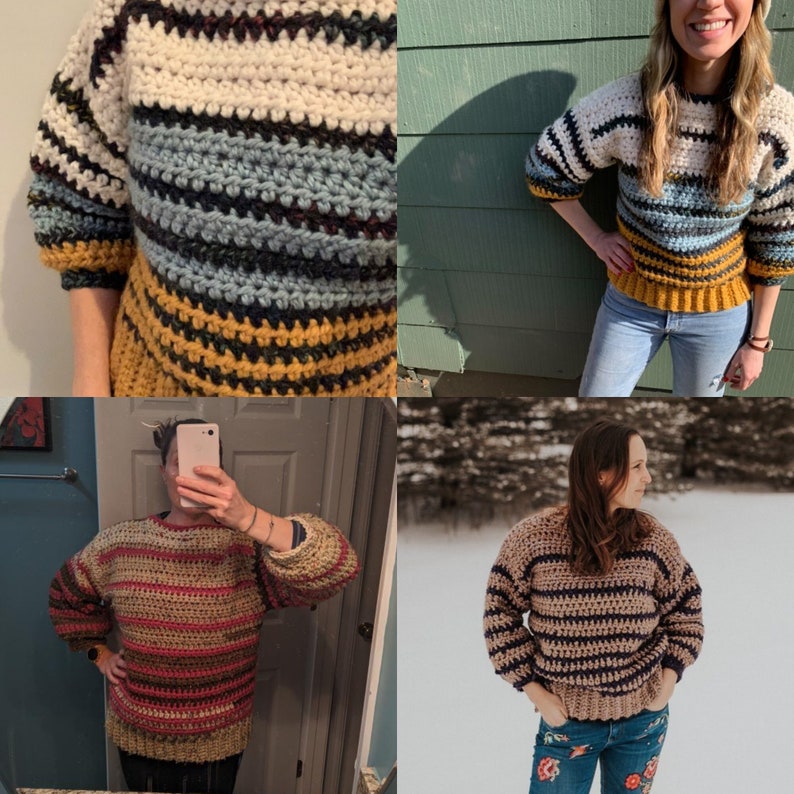 Simple Chunky Crochet Sweater Pattern, Beginner Friendly Crochet Pullover Jumper Pattern, Super Bulky Yarn, The Ginny Jumper image 10